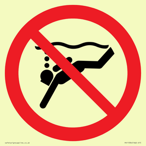 Prohibition: No sub-aqua diving